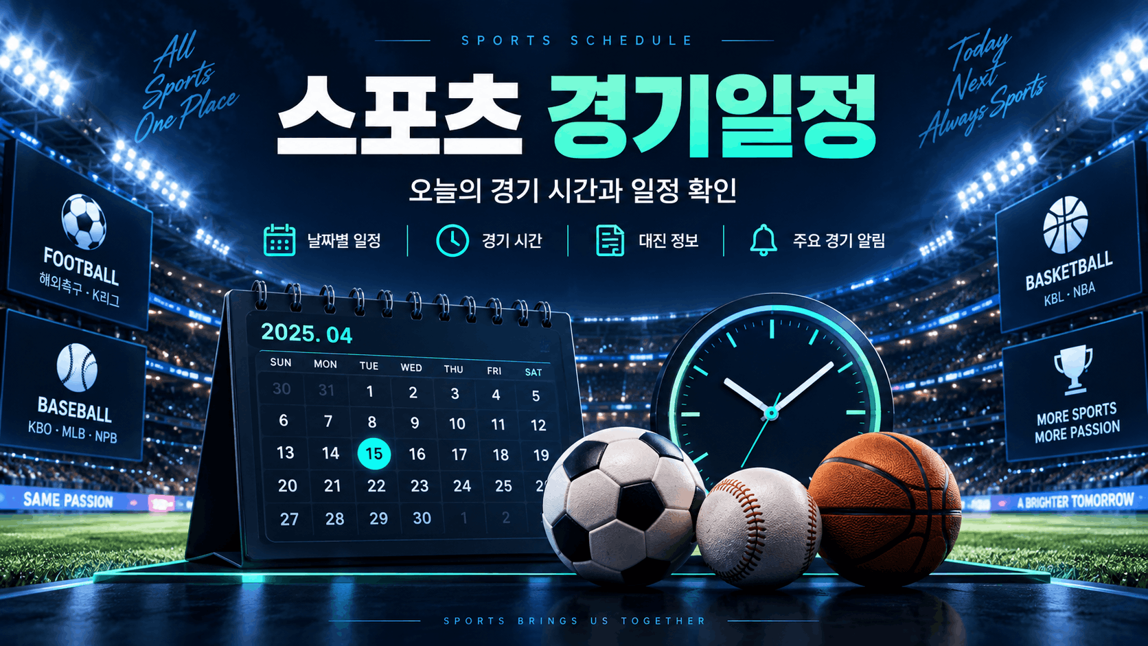 스포츠 경기일정과 오늘 경기시간 안내