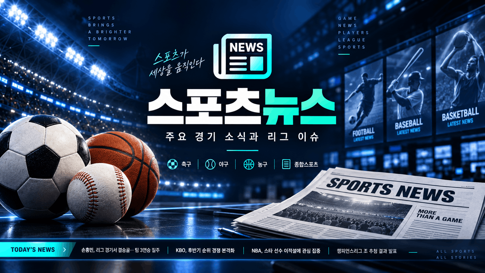 스포츠뉴스와 축구 야구 테니스 최신 소식