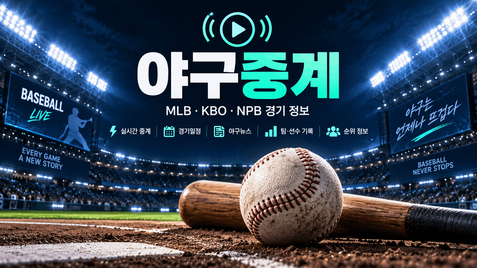 야구중계와 MLB KBO NPB 경기일정 안내